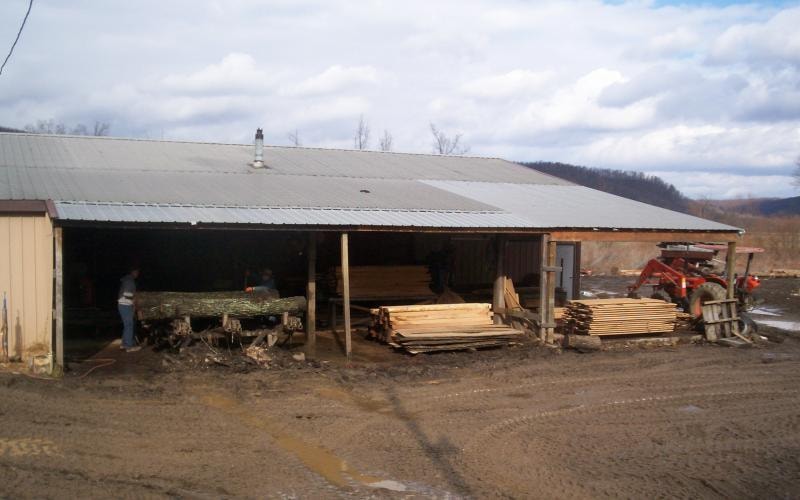 Fox Valley sawmill with stacked dimension lumber